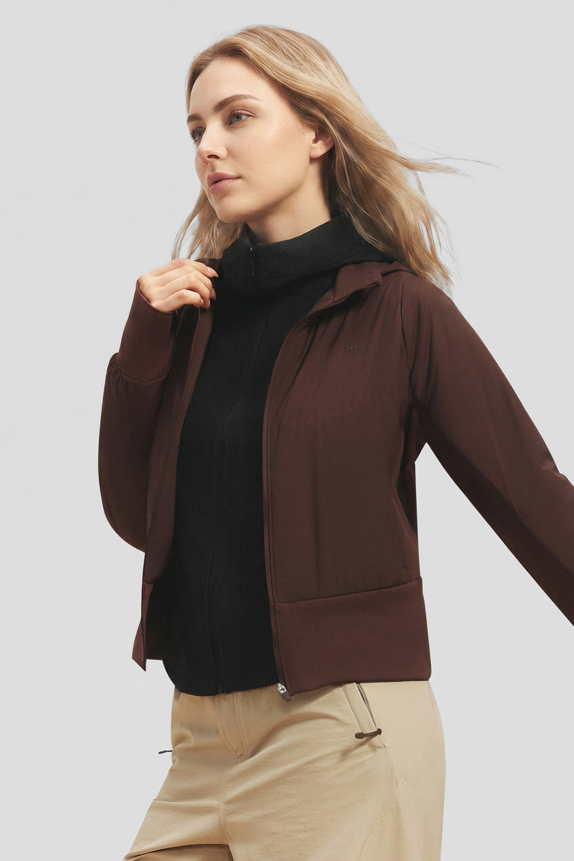 Damen-Cropped-Stretchjacke mit Wattierung (mittlere Wärme) CL014