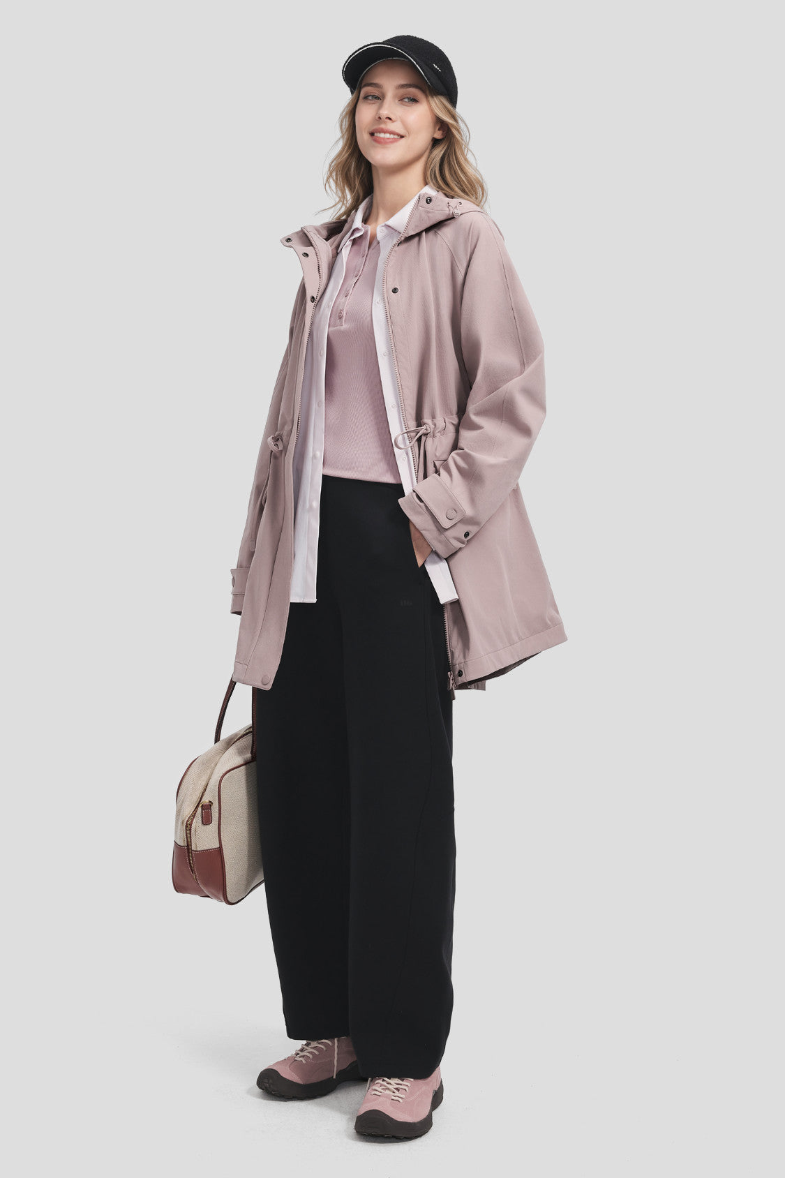 Women's High-Stretch Softshell Trench Coat (Light Warmth) ST027