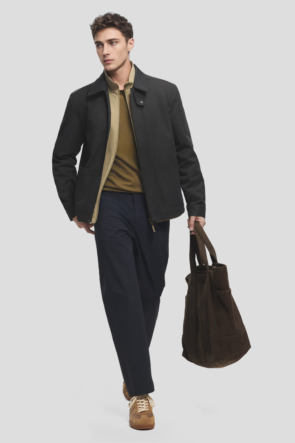 Men's Windproof Collared Insulated Jacket (Mid Warmth) CL015