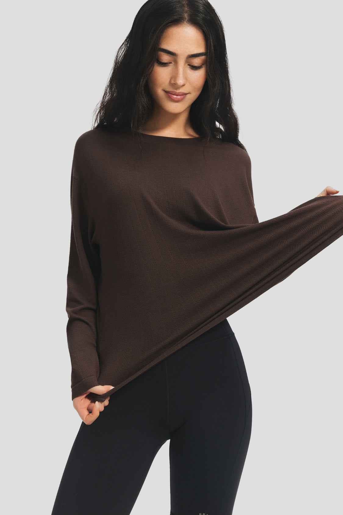 Women's High-Stretch Seamless Knit Relaxed Base Layer Top EL026