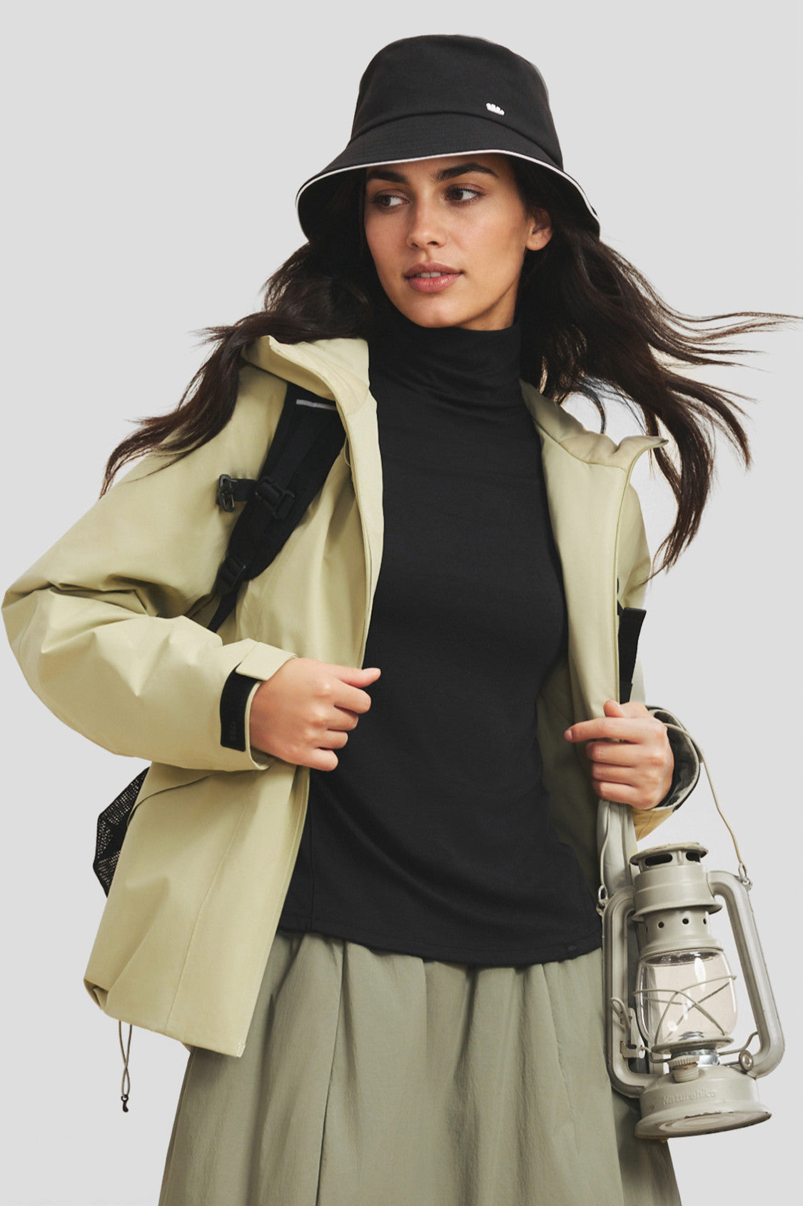 Women's Wool-Blend Turtleneck Base Layer Top (Mid Warmth) HW003