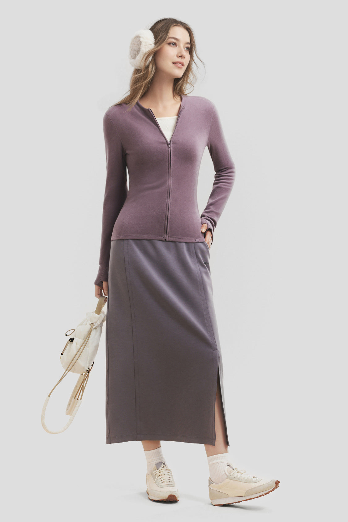 Women’s High-Stretch Fleece Two-Way-Zip Base Layer Top PM007