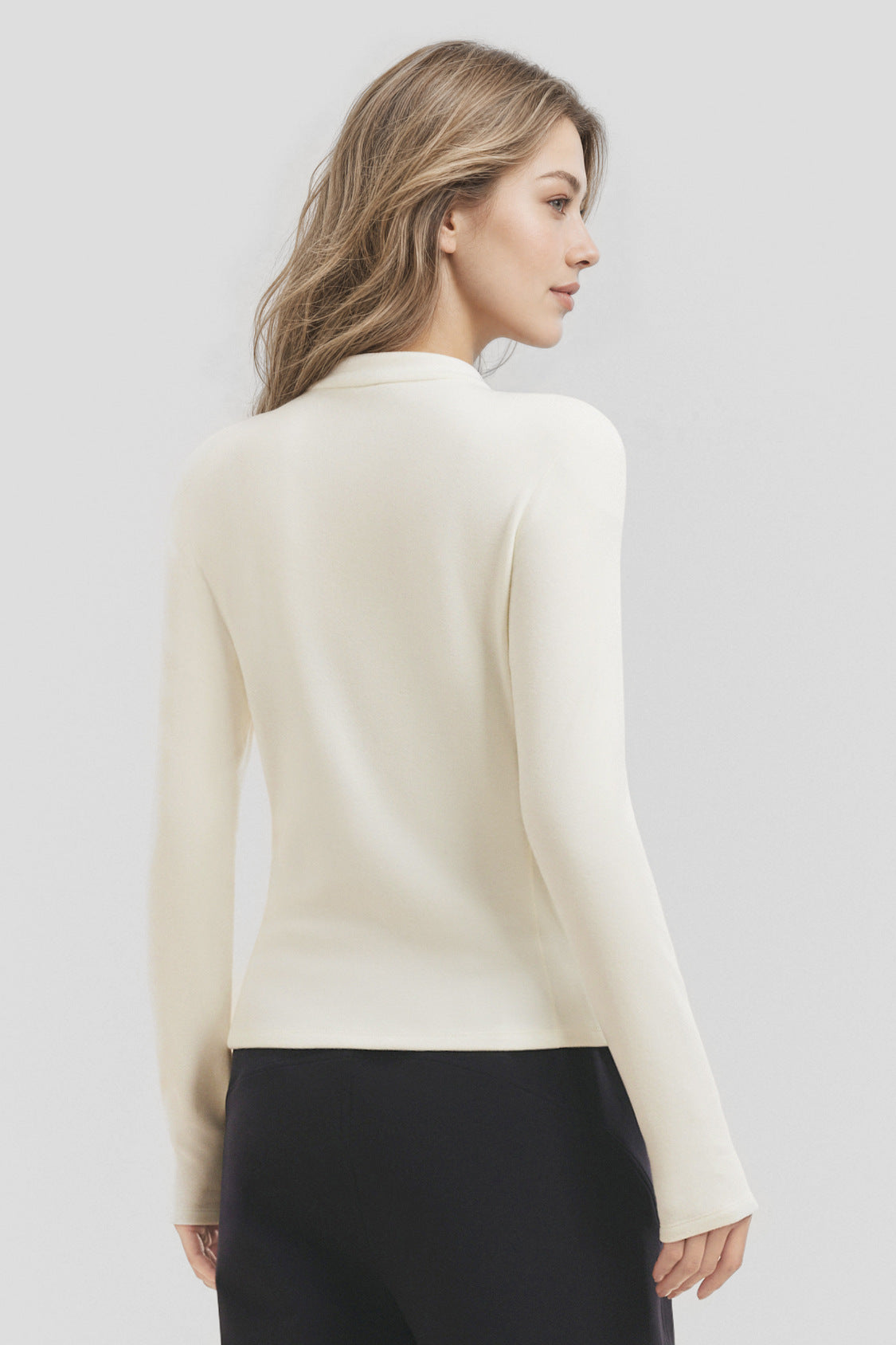 Women’s High-Stretch Fleece Two-Way-Zip Base Layer Top PM007