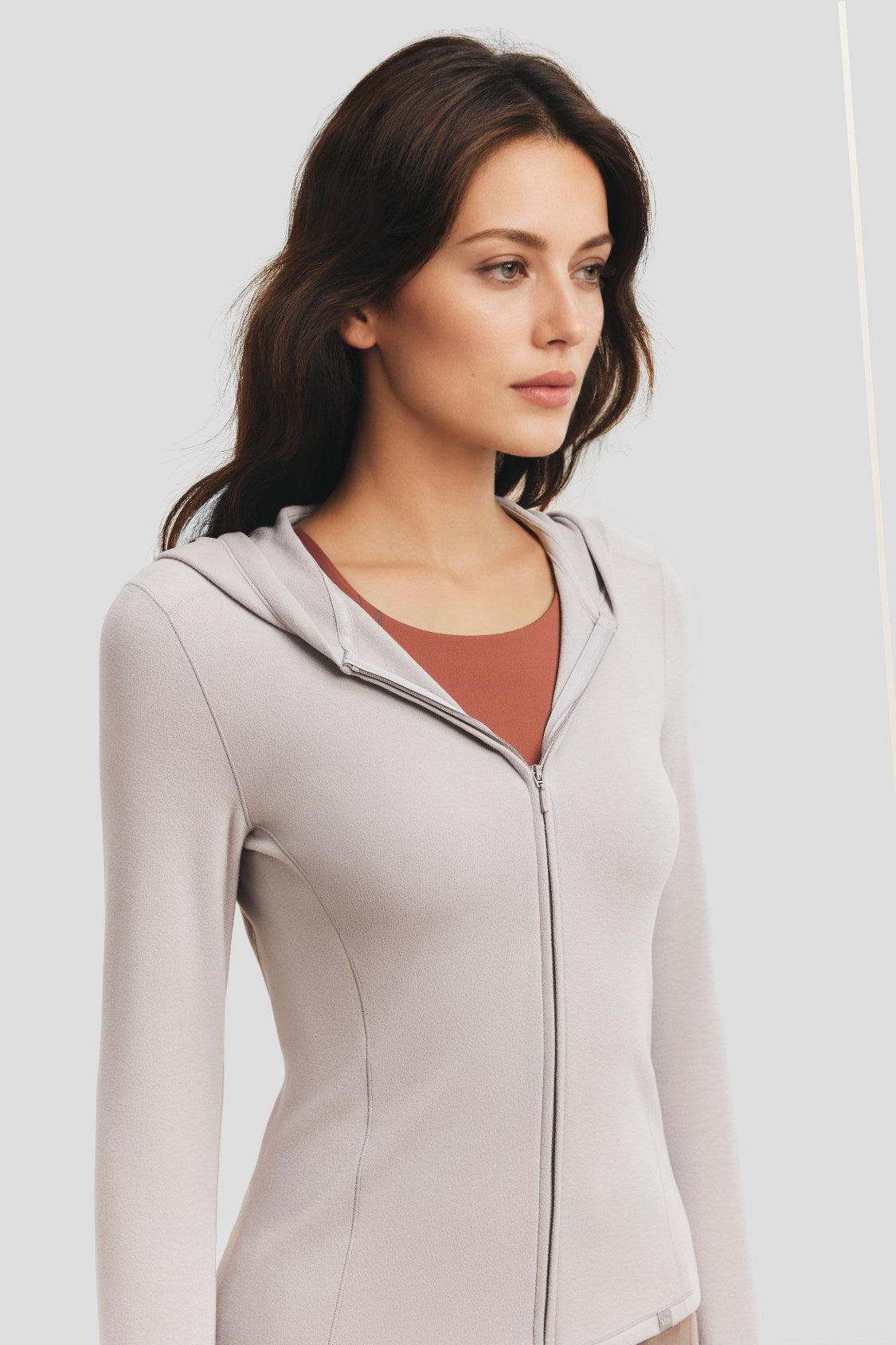 Fleecehoodie als basislaag voor dames, zeer elastisch, met tweezijdige rits (gemiddelde warmte) PM023