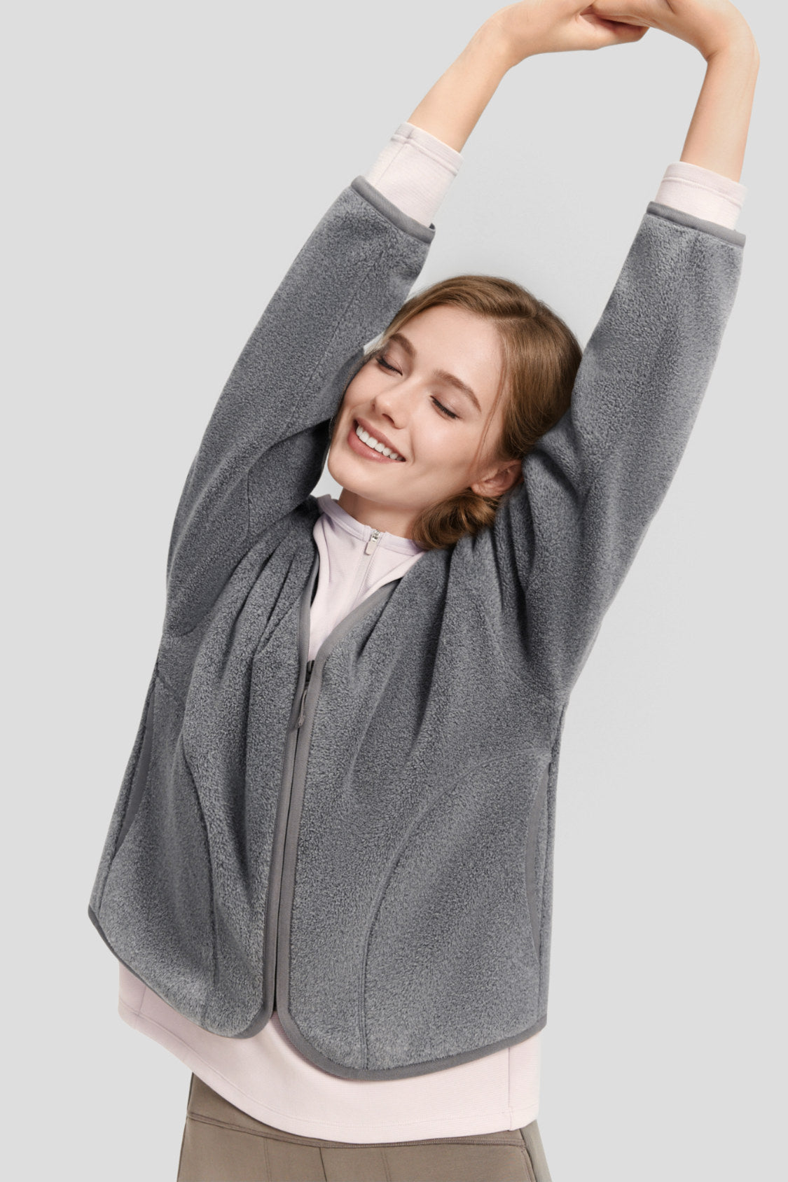 Women's Lightweight Micro fleece Cardigan Jacket (Mid Warmth) PM029