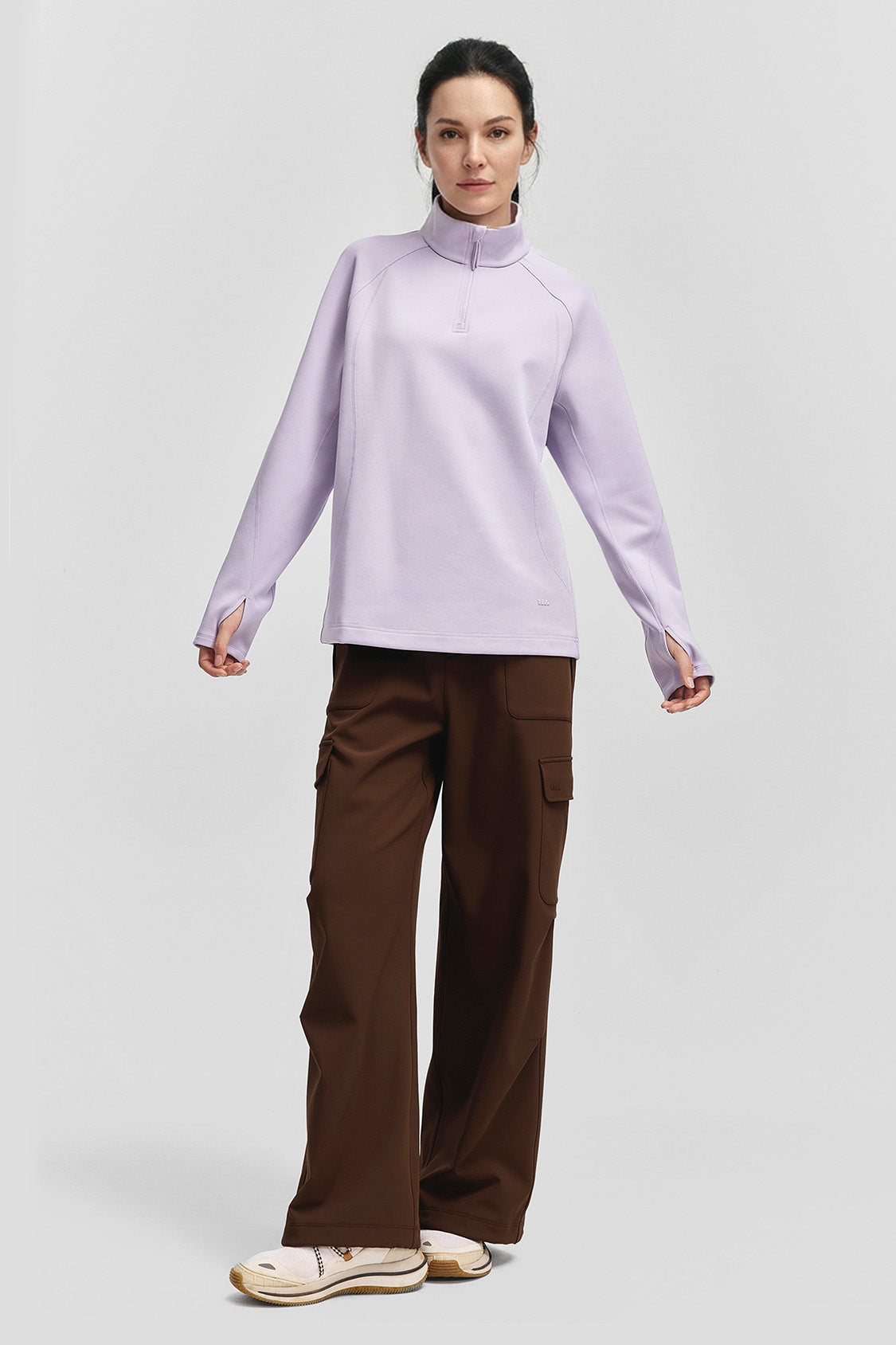 FlexWarm – Women’s High-Stretch Fleece-Feel Half-Zip Long Sleeve Top (Light Warmth)