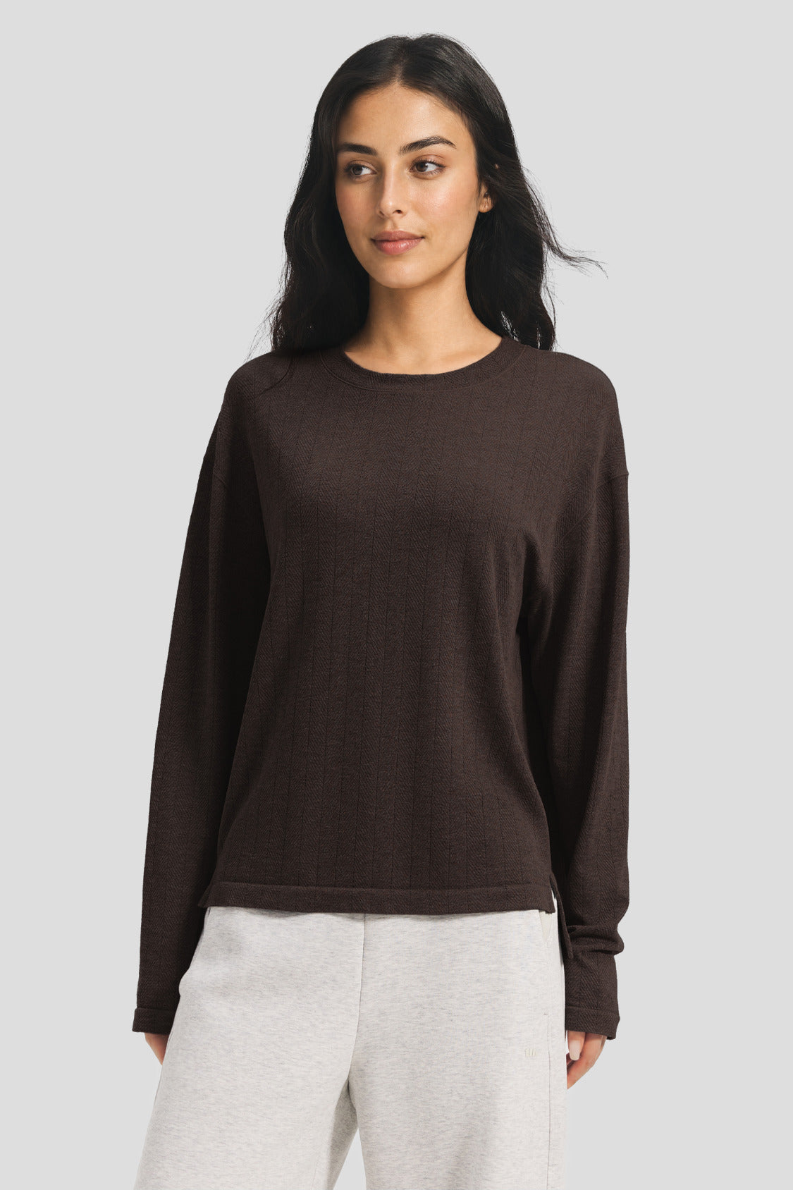 Women's High-Stretch Seamless Knit Relaxed Base Layer Top EL026