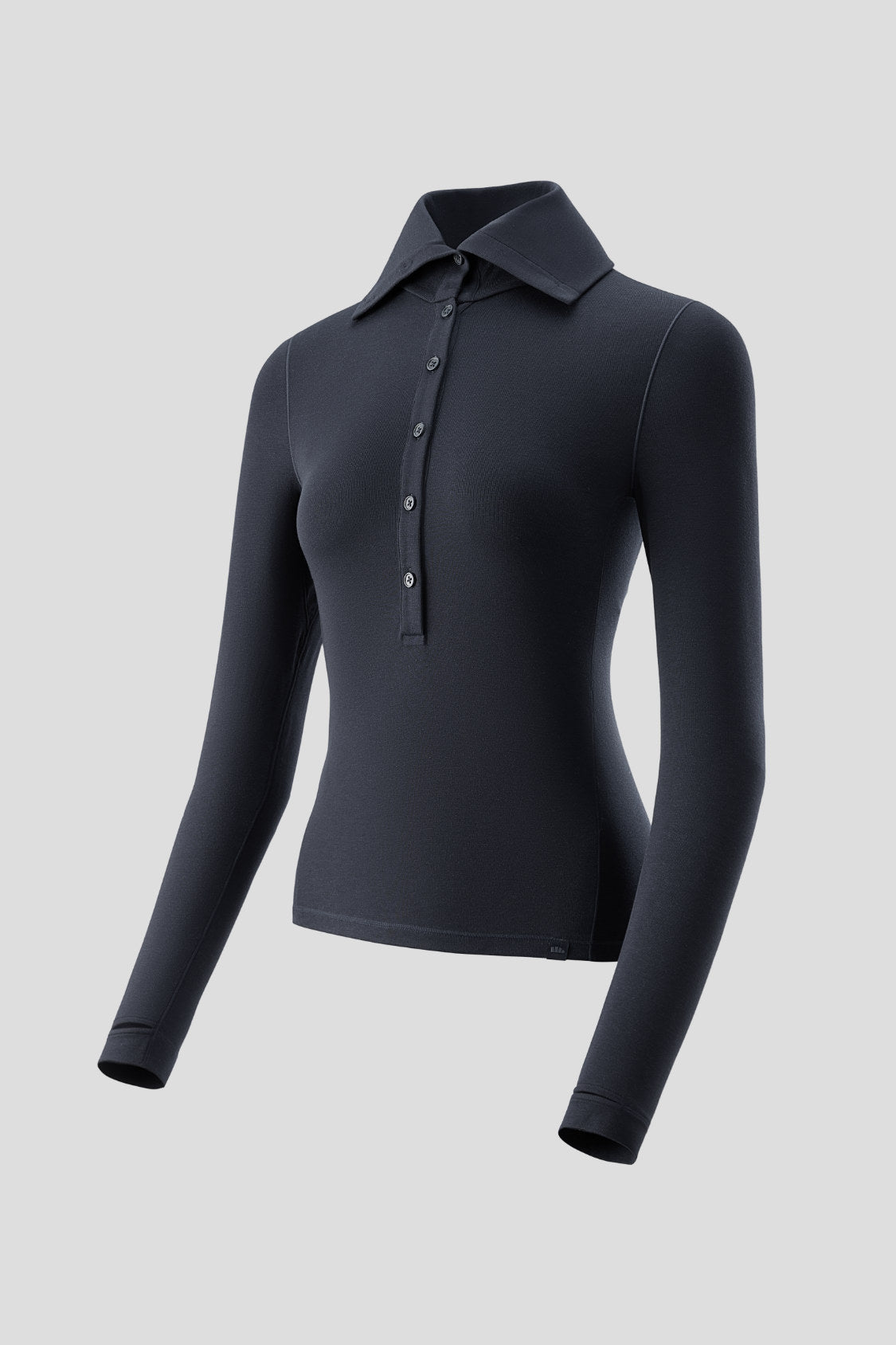 Haut de première couche pour femme en laine mélangée à col (chaleur moyenne) HW001