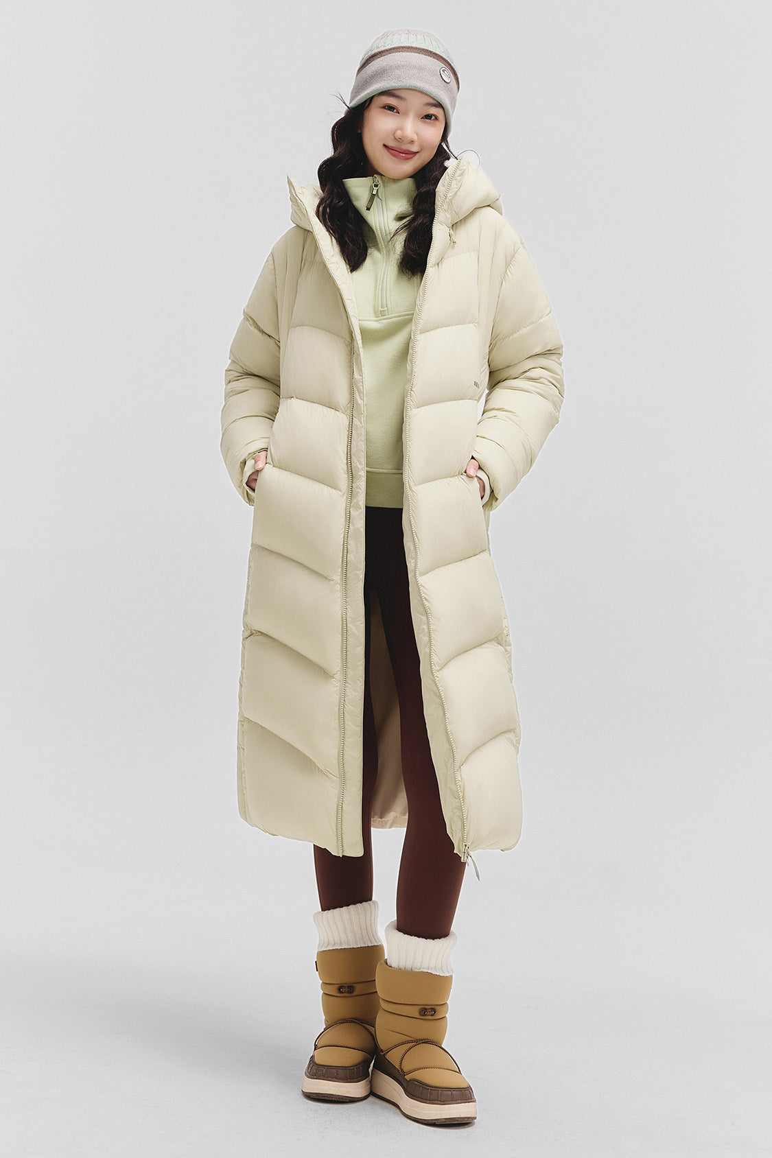 beneunder loftguard – women’s high-loft down coat (long, extreme warmth) #color_light brown