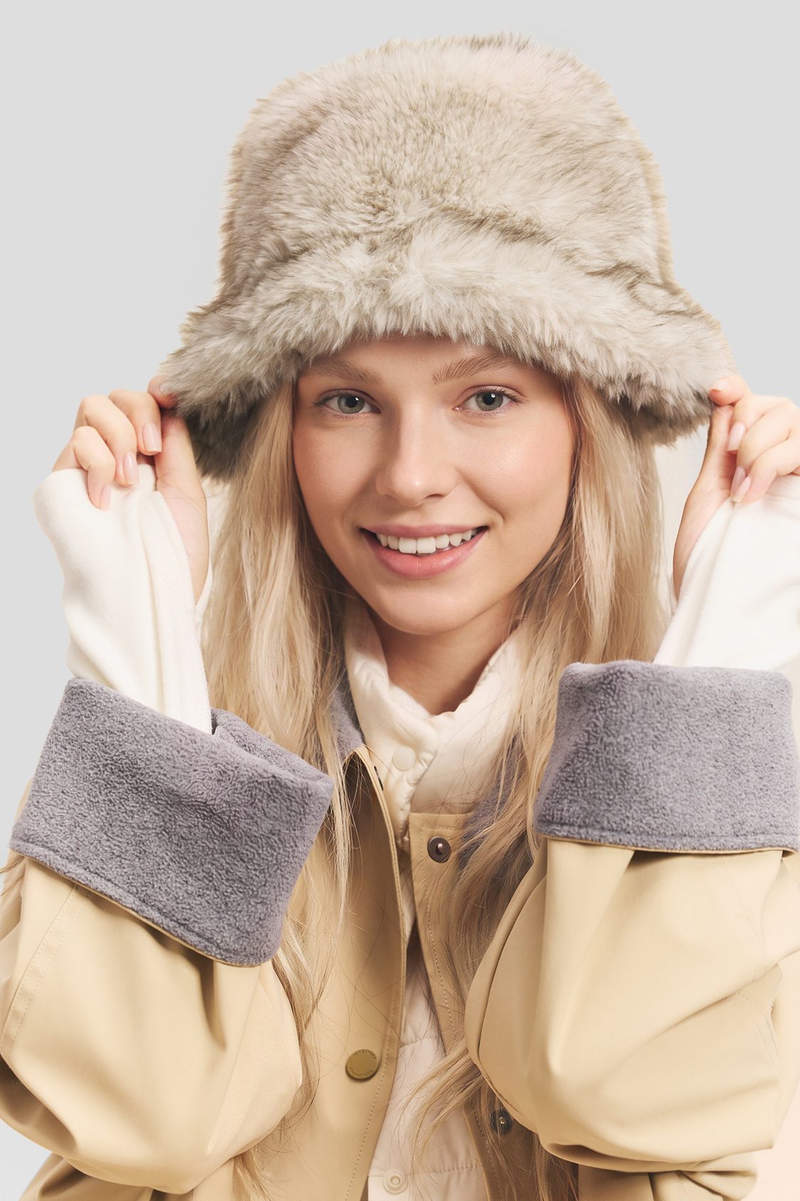 Mixed-Pile Fleece Thermal Bucket Hat UPF50+ PM047