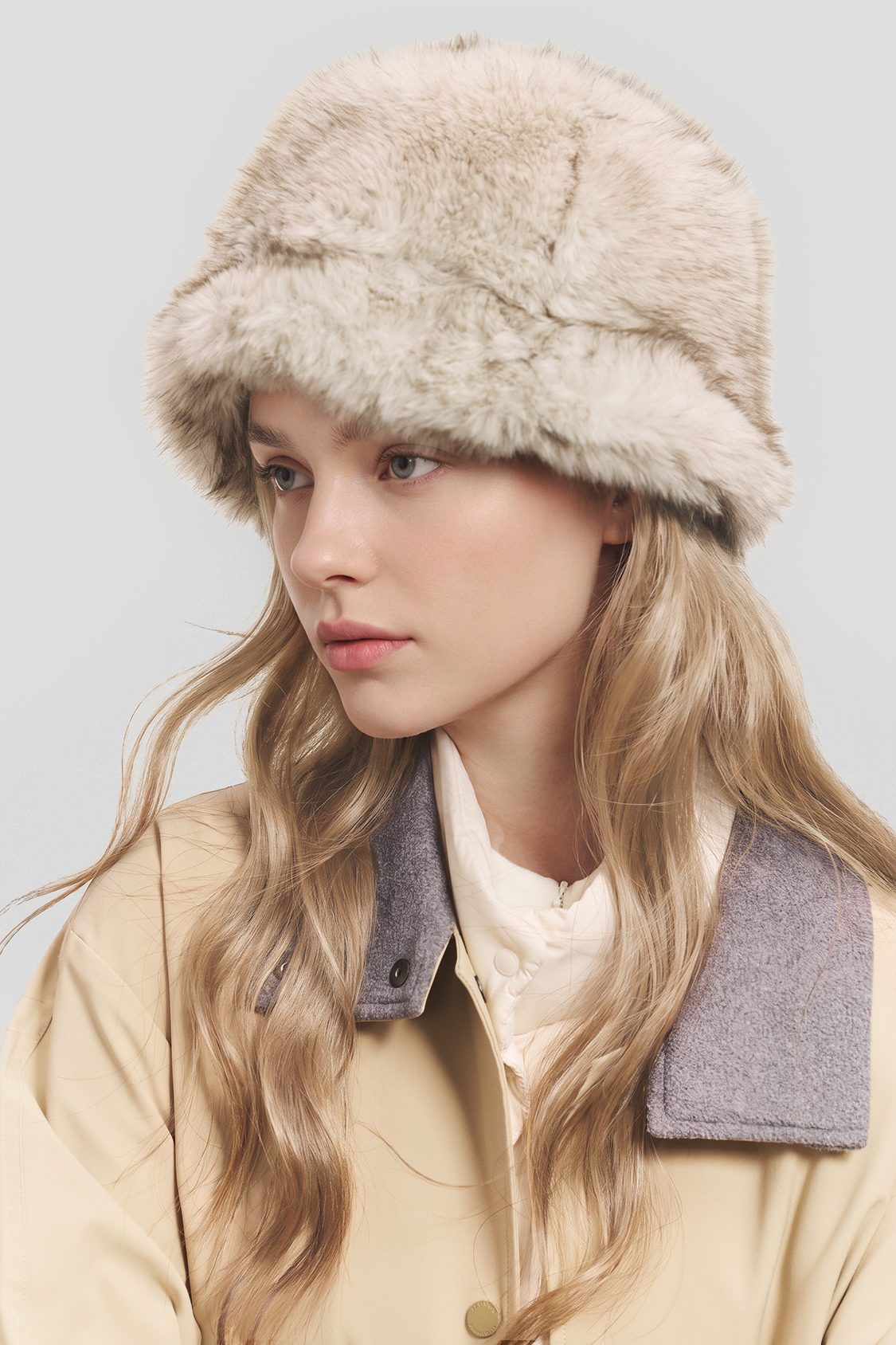 Mixed-Pile Fleece Thermal Bucket Hat UPF50+ PM047
