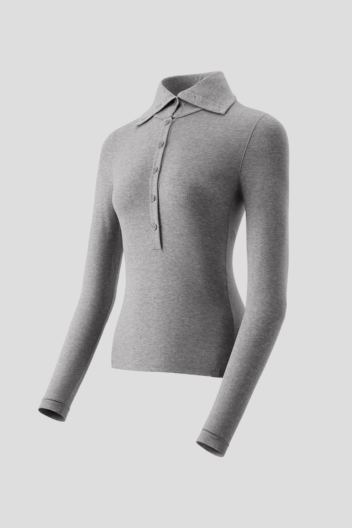 Haut de première couche pour femme en laine mélangée à col (chaleur moyenne) HW001