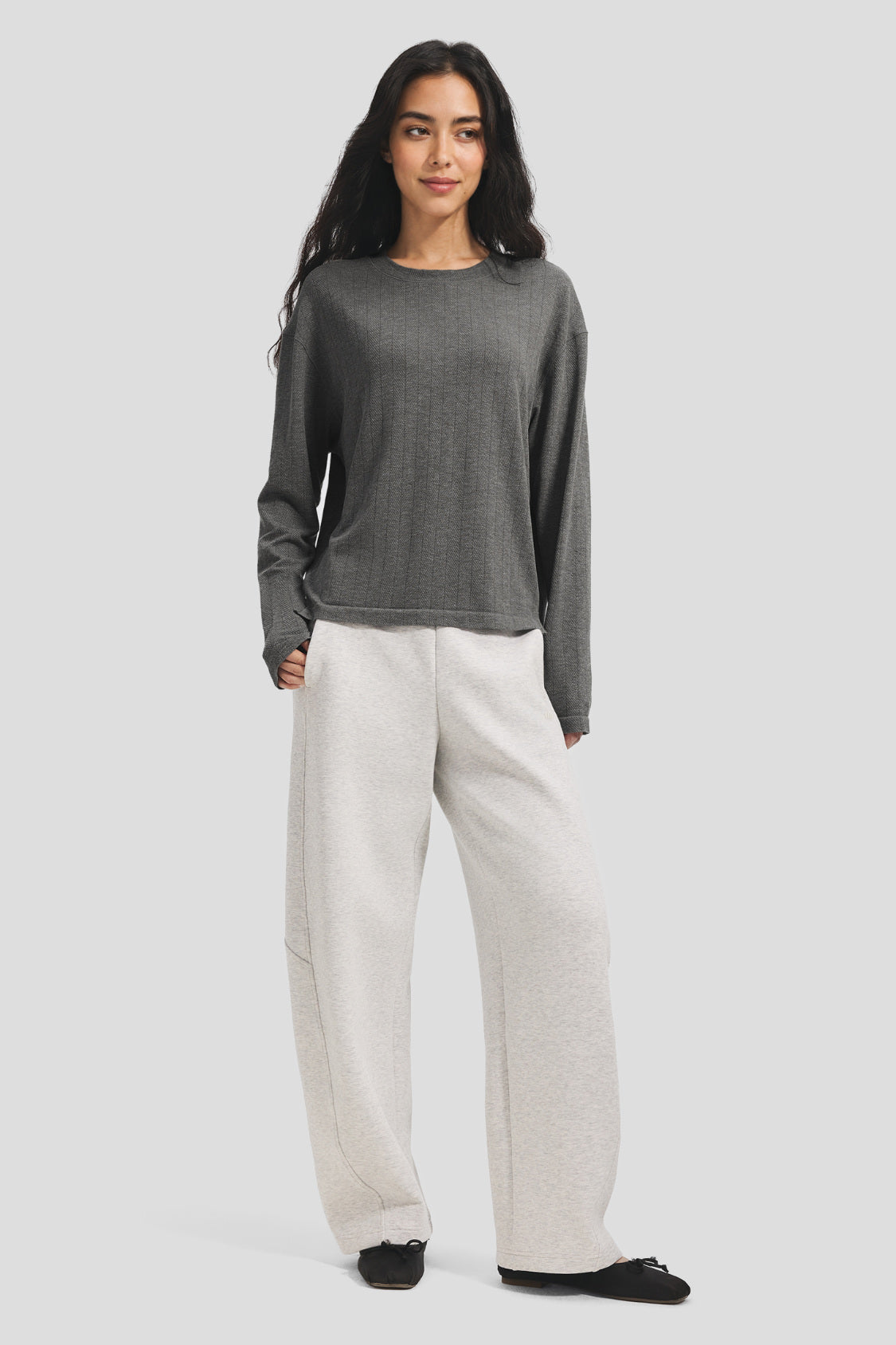 Women's High-Stretch Seamless Knit Relaxed Base Layer Top EL026