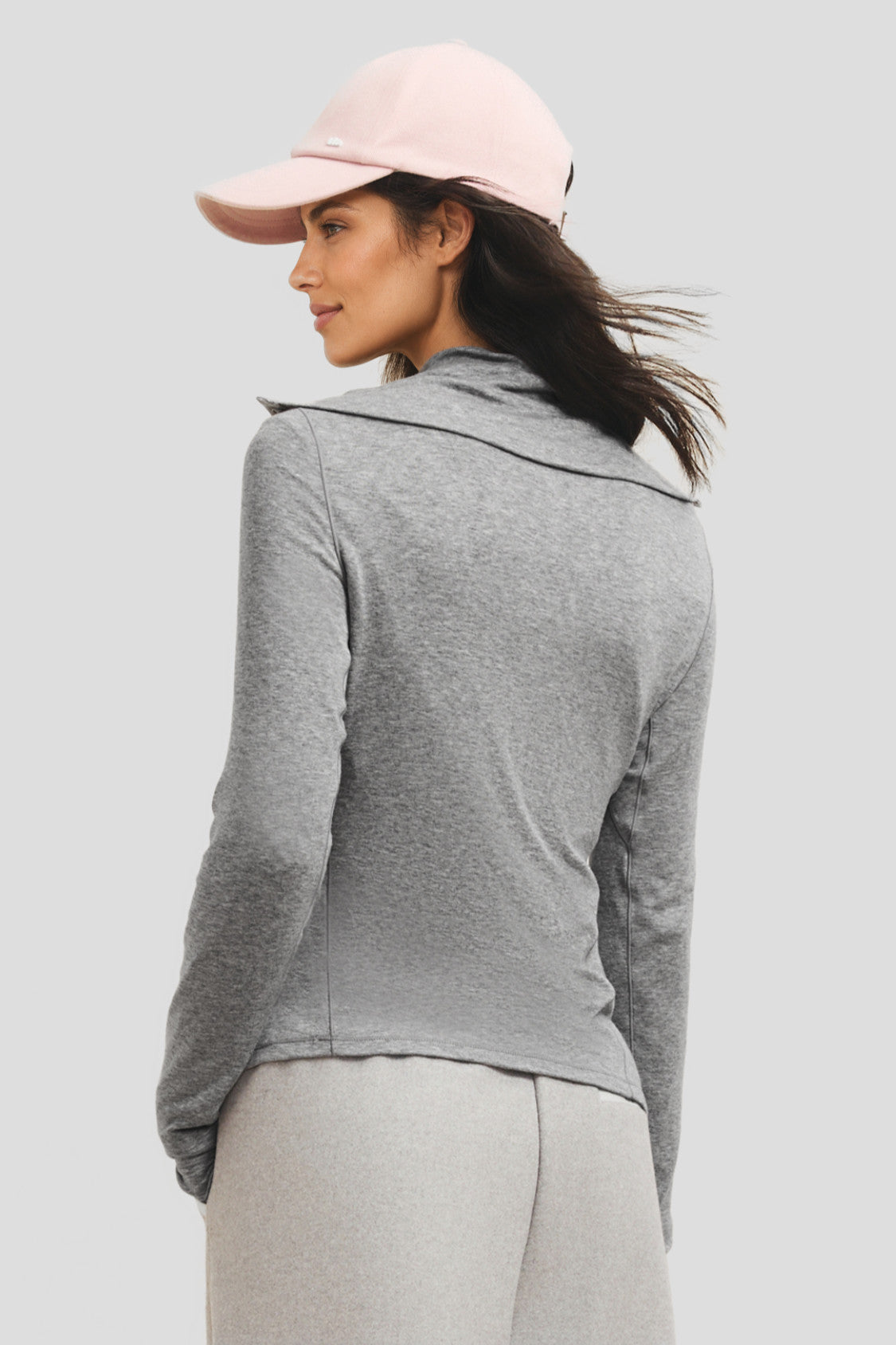 Haut de première couche pour femme en laine mélangée à col (chaleur moyenne) HW001
