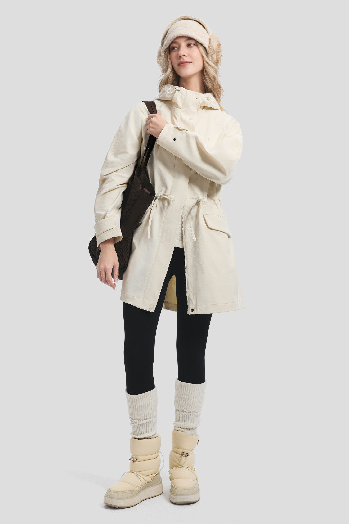 Women's High-Stretch Softshell Trench Coat (Light Warmth) ST027