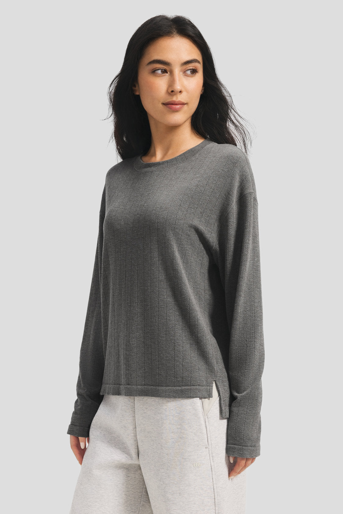 Women's High-Stretch Seamless Knit Relaxed Base Layer Top EL026