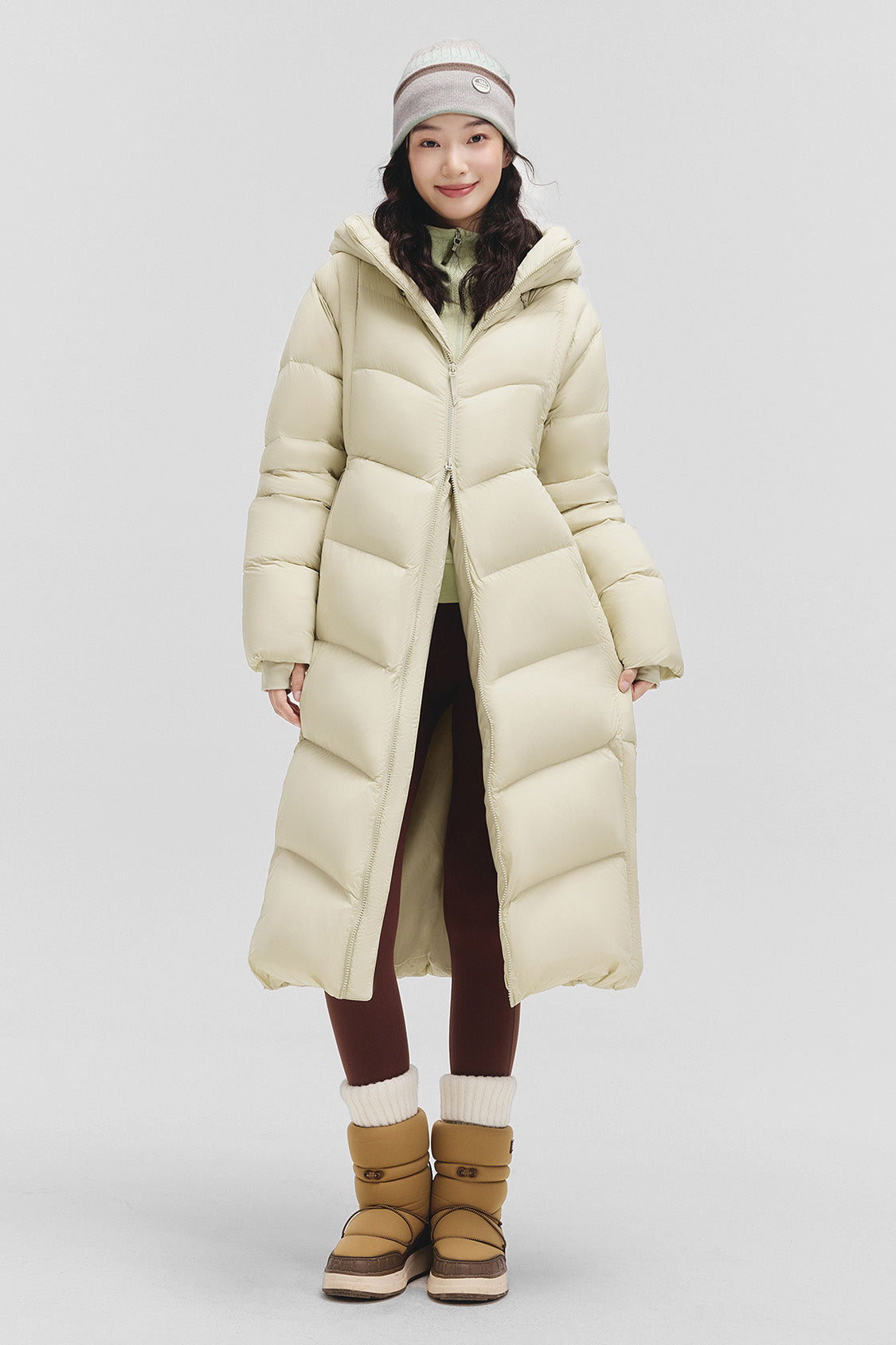beneunder loftguard – women’s high-loft down coat (long, extreme warmth) #color_light brown