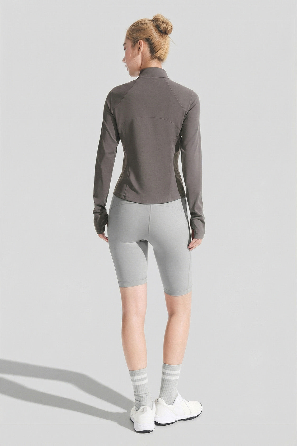 女性用スリムフィットサンプロテクションジャケット スタンドカラー付き UPF 50+ DS004