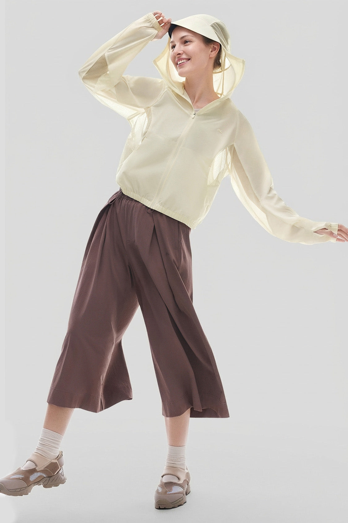 Women's Cropped Lightweight Sun Protection Jacket UPF 50+ TS004